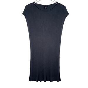 Eileen Fisher Women's Sleeveless Sheath Sweater Tunic L Gray Stretch Knit Top